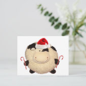 牛クリスマスのサンタの幸せな郵便はがき シーズンポストカード (スタンド正面)