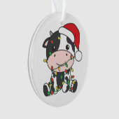 牛クリスマスウィンターアニマルズホリデー牛 オーナメント (正面)