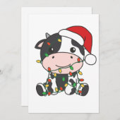 牛クリスマスウィンターアニマルズホリデー牛 シーズンカード (正面/裏面)