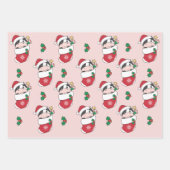 牛クリスマスウィンターアニマルズホリデー牛 ラッピングペーパーシート (正面3)