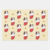牛クリスマスウィンターアニマルズホリデー牛 ラッピングペーパーシート (正面)