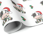 牛クリスマスウィンターアニマルズホリデー牛 ラッピングペーパー (ロールコーナー)