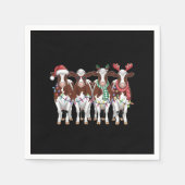 牛クリスマスカウラバーギフトホリデーファーム スタンダードカクテルナプキン (正面)