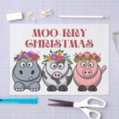 牛クリスマスメリークリスマスクリスマス 薄葉紙 (クラフト)