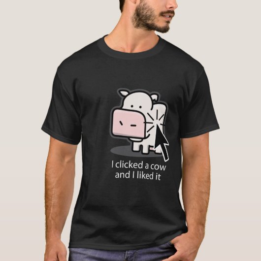 牛クリッカー(暗い) Tシャツ (正面)