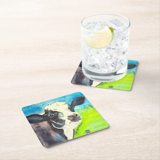 牛コースター スクエアペーパーコースター (インサイチュ)