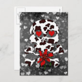 牛スカルのバレンタイン シーズンポストカード (正面/裏面)