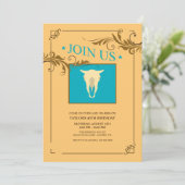 牛スカルの西部テーマの招待状 招待状 (スタンド正面)