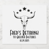 牛スカルウエスタンリタイアメントパーティー ビールラベル (シングルラベル)