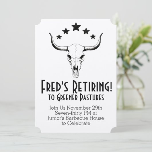 牛スカルウエスタンリタイアメントパーティー 招待状 (スタンド正面)
