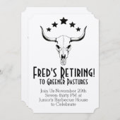 牛スカルウエスタンリタイアメントパーティー 招待状 (正面/裏面)