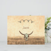 牛スカルブラウンカントリーウェスタン素朴スタイル (スタンド正面)