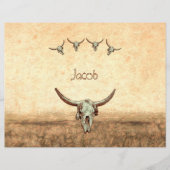 牛スカルブラウンカントリーウェスタン素朴スタイル (正面)