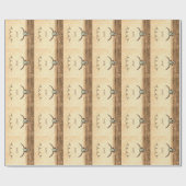 牛スカルブラウンカントリー西パタ素朴ーン ラッピングペーパー (フラット)