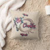 牛スカル及びロープ クッション (ブランケット)