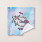 牛スカル及びロープ バスタオルセット (ウォッシュタオル)