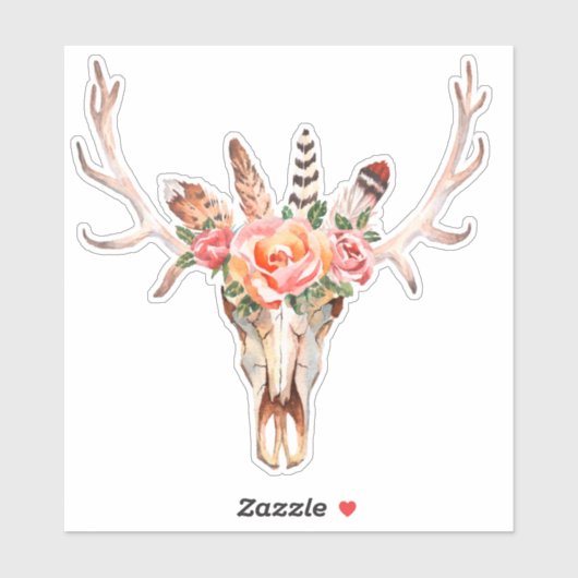 牛スカル国コテージノート切り出しビニル シール (シート)