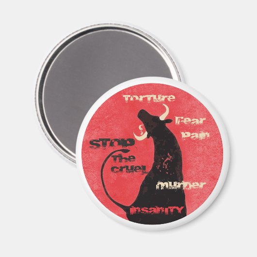 牛ストップ牛 – 磁石 (正面/裏面)