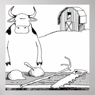 牛ツールHQクロップ済み白いT型のみ ポスター