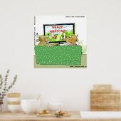 牛テレビおもしろい漫画ポスター ポスター (キッチン)