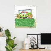 牛テレビおもしろい漫画ポスター ポスター (ホームオフィス)