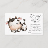 牛テーマベビーシャワーおむつラッフルチケット エンクロージャーカード (正面)