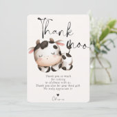 牛テーマ誕生日 サンキューカード (スタンド正面)