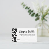 牛テーマ赤ちゃんシャワーおむつラッフルチケット エンクロージャーカード (スタンド正面)