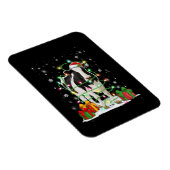 牛トナカイ帽子サンタのクリスマスライトカおもしろいウ マグネット (右側)