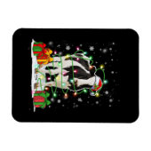 牛トナカイ帽子サンタのクリスマスライトカおもしろいウ マグネット (横)