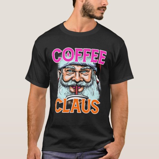 牛ハイファおもしろいーコーヒー牛ファームクリスマスクロース Tシャツ (正面)