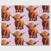 牛ハイランダーの女の子 ラッピングペーパー (フラット)