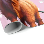 牛ハイランダーの女の子 ラッピングペーパー (ロールコーナー)