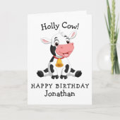 牛ハッピーバースデーカード カード (正面)