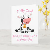 牛ハッピーバースデーカード カード (黄色い花)