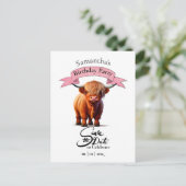 牛ハッピーバースデーガールポストカード ポストカード (スタンド正面)