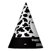 牛ハッピーバースデー白黒 パーティーハット (左)