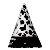 牛ハッピーバースデー白黒 パーティーハット (右)