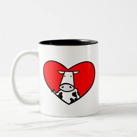 牛ハートのマグ ツートーンマグカップ (左)