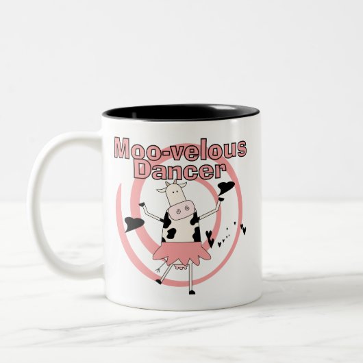 牛バレリーナTシャツとギフト ツートーンマグカップ (左)
