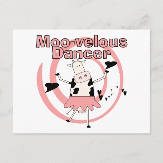 牛バレリーナTシャツとギフト ポストカード (正面)