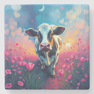 牛バレンタインデーストーンコースター ストーンコースター