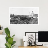 牛バージユーコンリバー1914 ポスター (ホームオフィス)