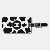 牛パターン荷物のラベル|のモノグラムのなアニマルプリント ラゲッジタグ (正面横)
