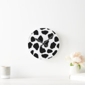 牛パターン ラウンド壁時計 (ホーム)