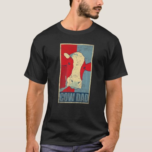 牛パパヴィンテージ乳製品農家牛ランチ農業 Tシャツ (正面)