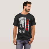 牛パパ米国国旗 Tシャツ (正面フル)