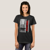 牛パパ米国国旗 Tシャツ (正面フル)