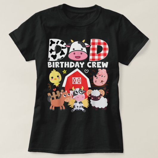 牛パパ誕生日クルーファームテーマ動物誕生日 Tシャツ (デザイン正面)