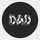 牛パパ誕生日ファミリーマッチングファーザーズデイボーイG ラウンドシール (正面)